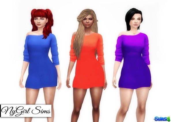  NY Girl Sims: Off Shoulder Mini Dress
