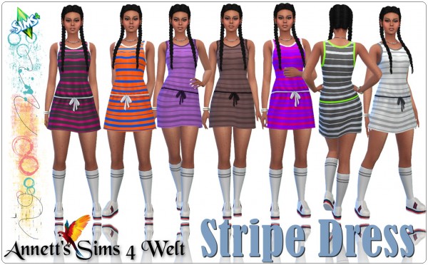  Annett`s Sims 4 Welt: Stripe Dress