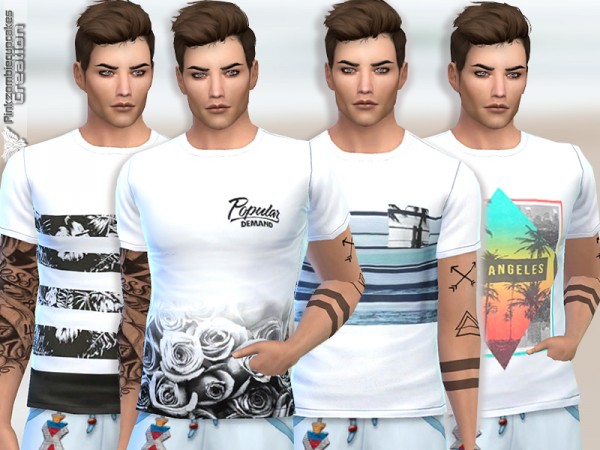  The Sims Resource: Summer Tee Collection 010 by Pinkzombiecupcakes