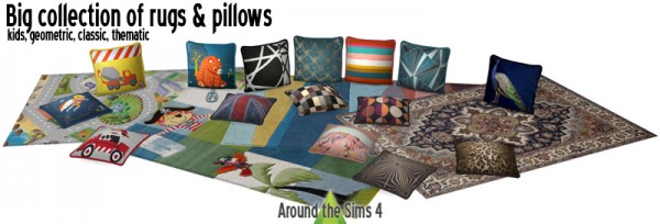  Around The Sims 4: Collection of rugs and pillows