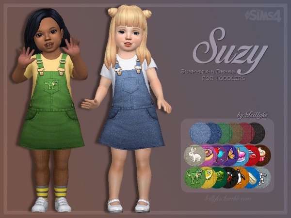  The Sims Resource: Suzy Suspender Dress for Toddlers by Trillyke