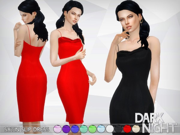  The Sims Resource: Satin Slip Dress by DarkNighTt
