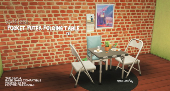  Simsworkshop: Pocket Puter Folding Table by Stefizzi
