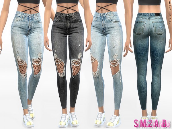  The Sims Resource: 332   Ripped Skinny Jeans With Tights by sims2fanbg