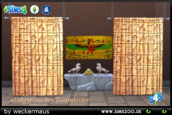  Blackys Sims 4 Zoo: Egyptian Room Divider by weckermaus