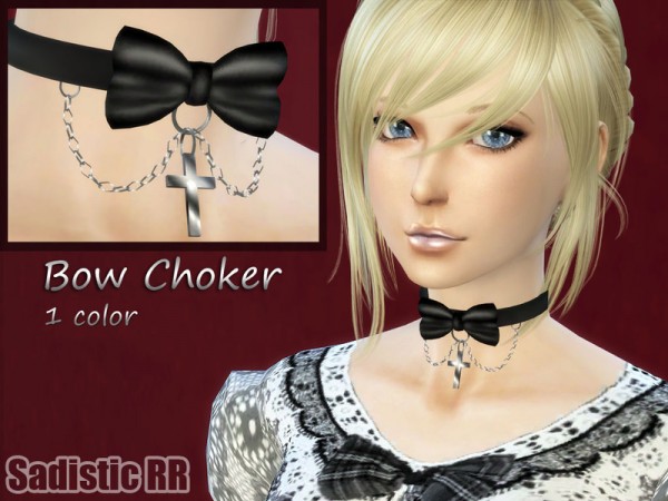  The Sims Resource: Bow Choker by Sadistic RR