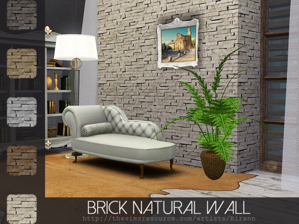  The Sims Resource: Brick Natural Wall by Rirann