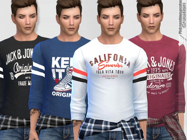 The Sims Resource: Summer Sporty Sweatshirts by Pinkzombiecupcakes ...