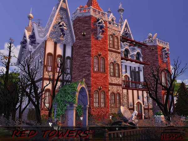  The Sims Resource: Red towers house by Nessca