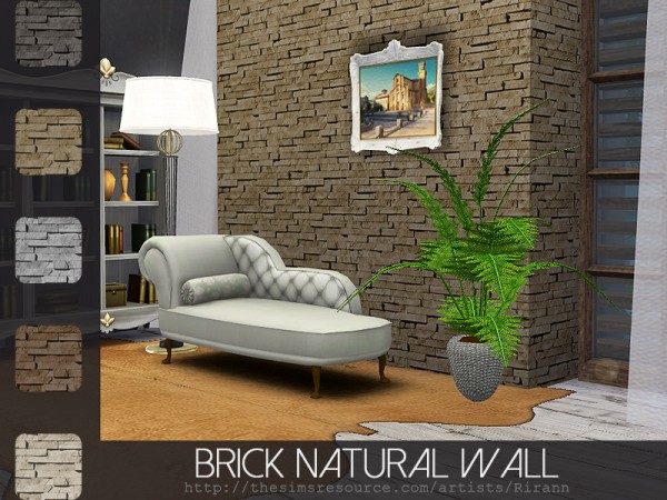  The Sims Resource: Brick Natural Wall by Rirann