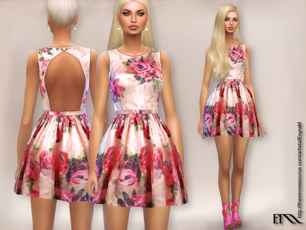  The Sims Resource: Adore Floral Dress by EsyraM
