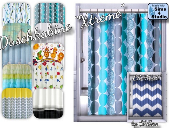 All4Sims: Shower cabin curtains Xtreme