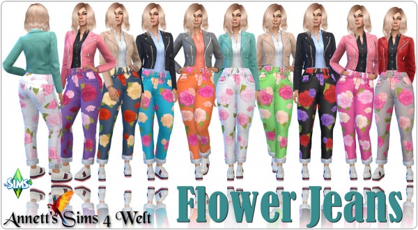  Annett`s Sims 4 Welt: Flower Jeans
