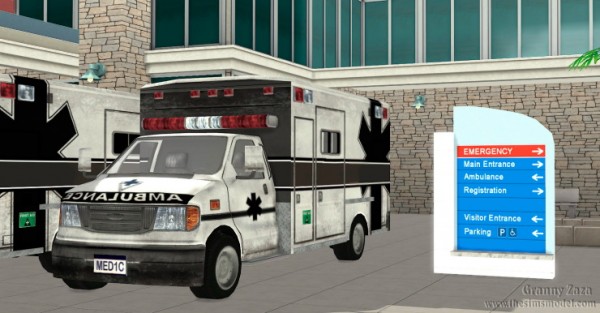  The Sims Models: Ambulance and Hospital sign by Granny Zaza