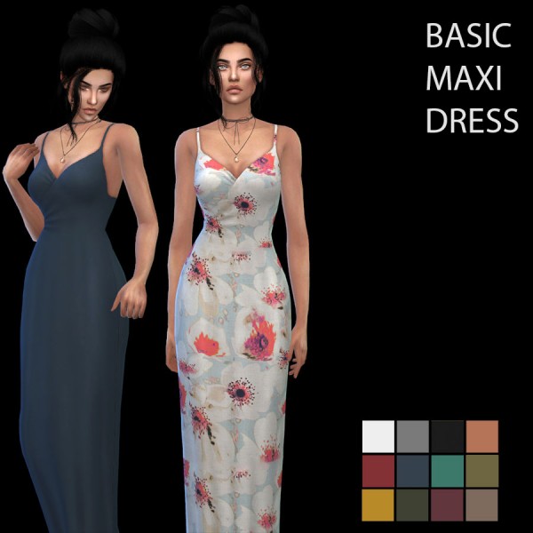  Leo 4 Sims: Basic Maxi Dress recolor