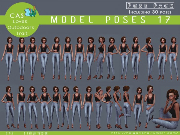  The Sims Resource: Model poses 17 Posepack by HelgaTisha