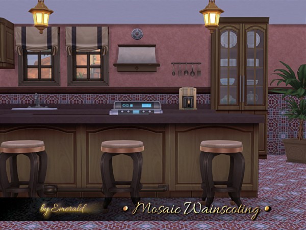  The Sims Resource: Mosaic Wainscoting by emerald