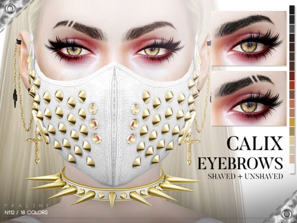  The Sims Resource: Calix Eyebrow Duo by Pralinesims