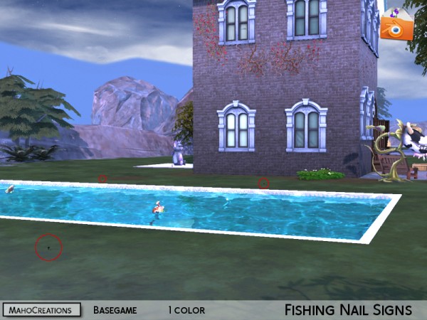  The Sims Resource: Fishing Nail Signs by MahoCreations