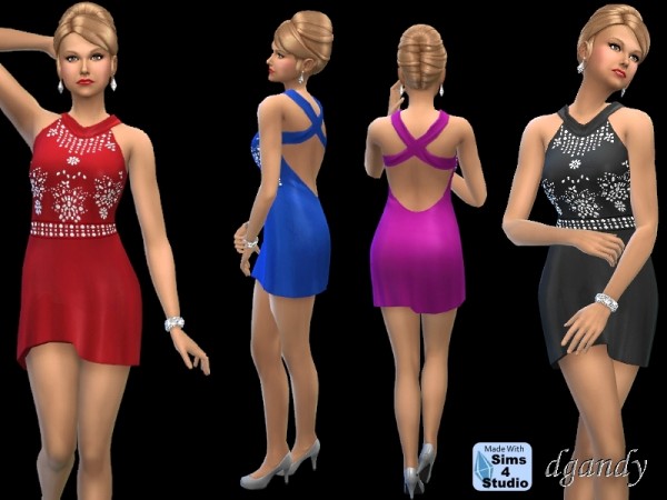  The Sims Resource: Silk Beaded Dress by dgandy