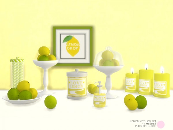  The Sims Resource: Lemon Kitchen Set by DOT