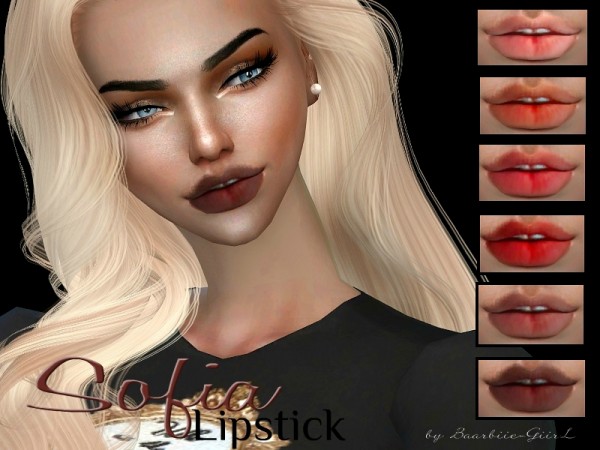  The Sims Resource: Sofia Lipstick by Baarbiie GiirL