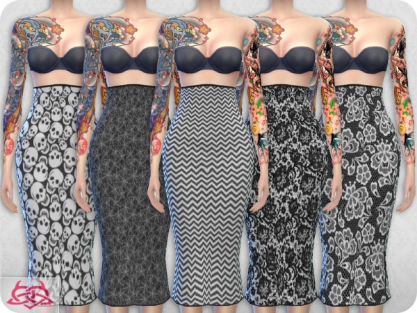  The Sims Resource: Set Blouse and Skirt recolor 1 by Colores Urbanos