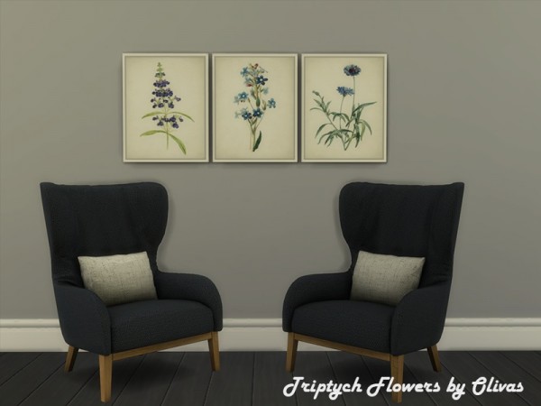  The Sims Resource: Triptych Flowers by Olivas