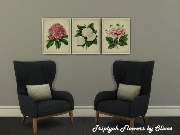  The Sims Resource: Triptych Flowers by Olivas