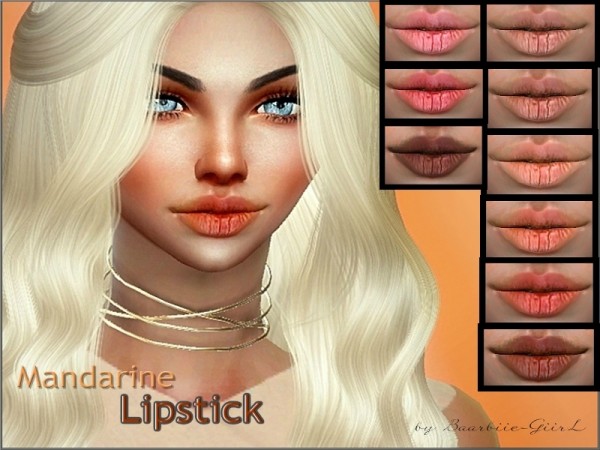  The Sims Resource: Mandarine Lipstick by Baarbiie GiirL