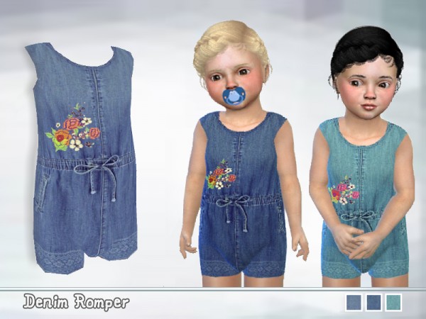  The Sims Resource: Toddler Denim Romper by Puresim