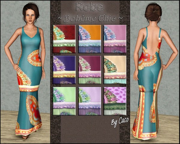  Sims Artists: Boheme Chic dress