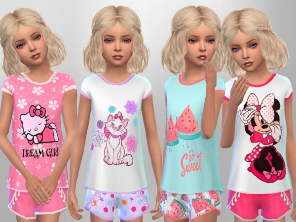  The Sims Resource: Girls Summer Sleepwear by SweetDreamsZzzzz