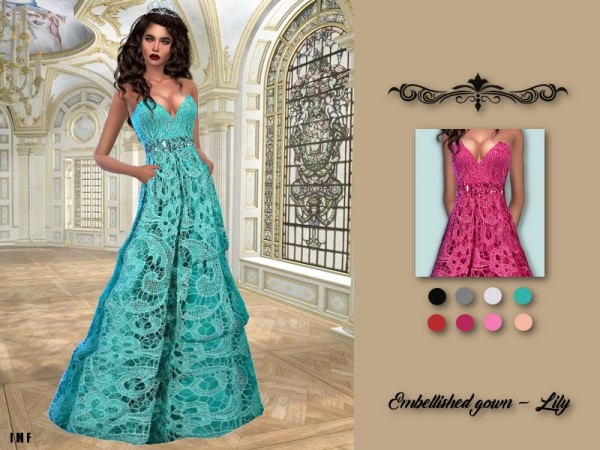  The Sims Resource: Embellished Gown   Lily by IzzieMcFire
