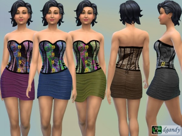  The Sims Resource: Corset Top and Skirt by dgandy