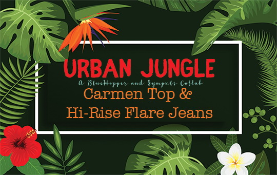  Simsworkshop: Urban Jungle  Carmen Top and Hi Rise Flare Jeans by Sympxls