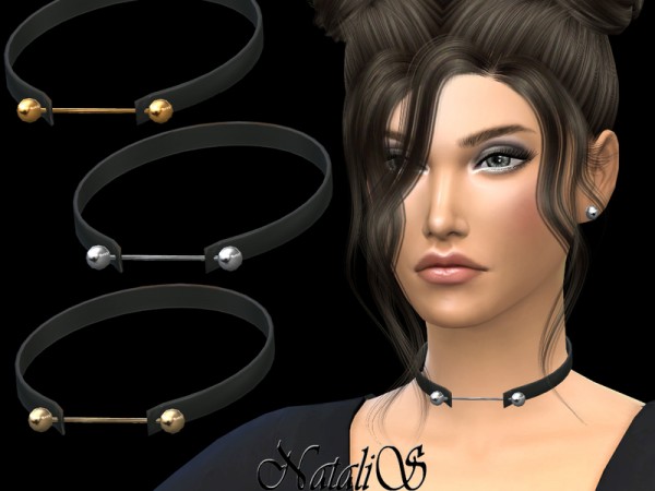  The Sims Resource: NataliS Pin leather choker