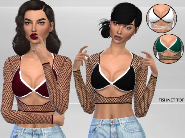  The Sims Resource: Fishnet Top by Puresim