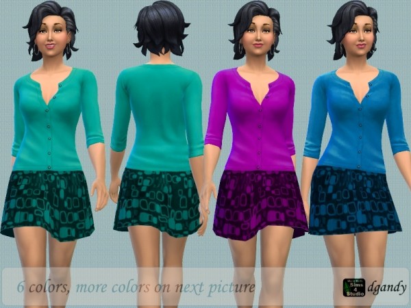 The Sims Resource: Skirt and Sweater by dgandy