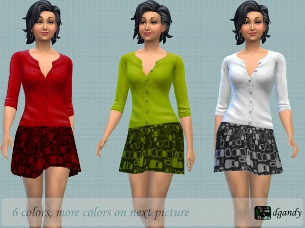  The Sims Resource: Skirt and Sweater by dgandy