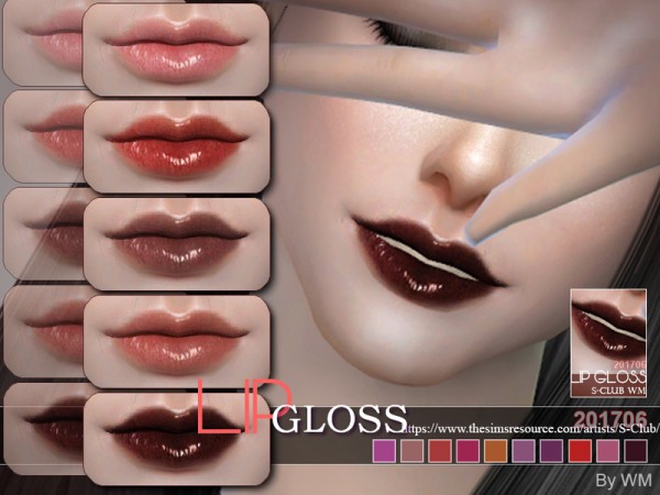  The Sims Resource: Lipgloss 201706 by S Club