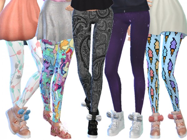  The Sims Resource: Leggings Pack Six by Wicked Kittie