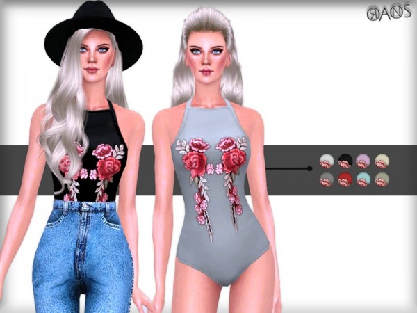  The Sims Resource: Embroidered Bodysuit by OranosTR
