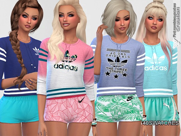  The Sims Resource: Athletic Sweatshirts Collection by Pinkzombiecupcakes