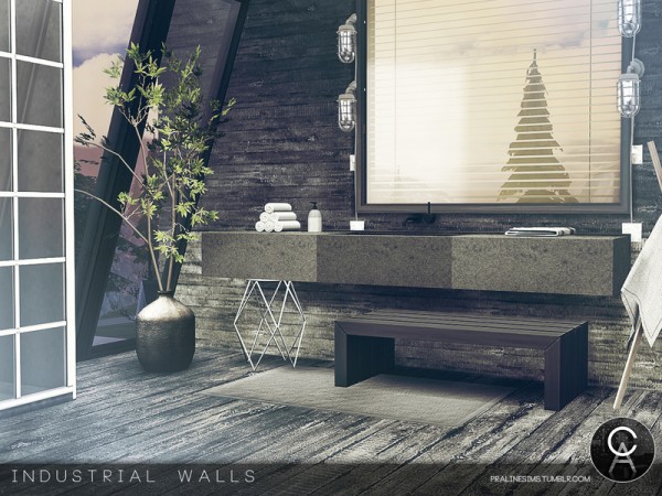  The Sims Resource: Industrial Walls by Pralinesims