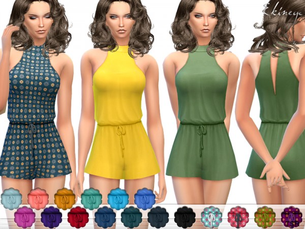  The Sims Resource: Sleeveless Mock Neck Romper by ekinege