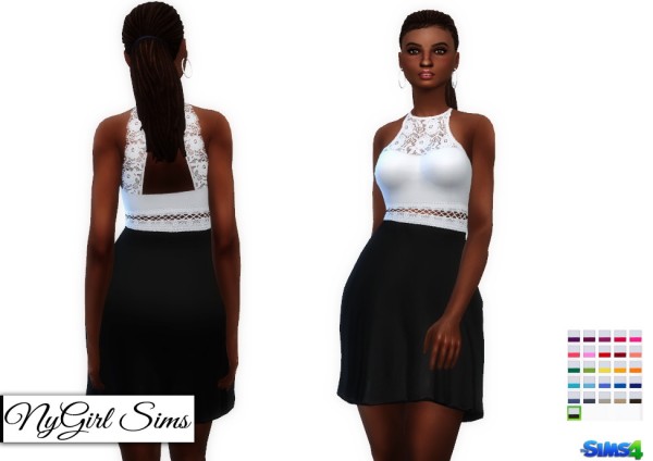  NY Girl Sims: Peek a boo Lace Flare Dress