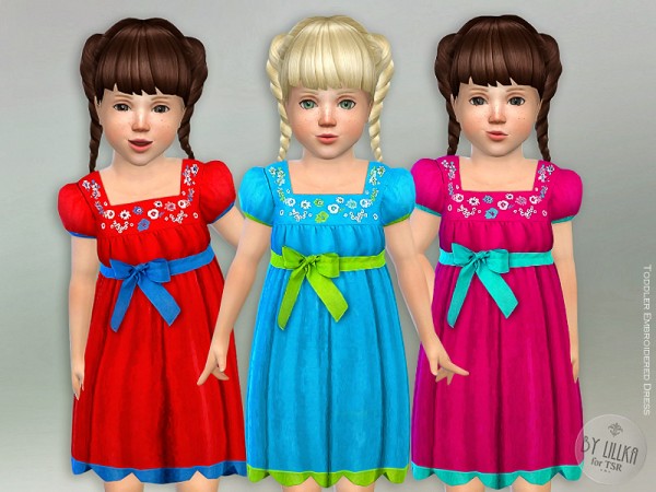  The Sims Resource: Toddler Embroidered Dress by lillka