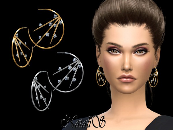  The Sims Resource: NataliS Spiked Hoop Earrings