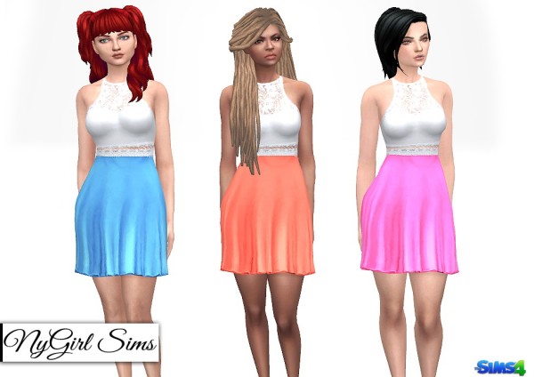  NY Girl Sims: Peek a boo Lace Flare Dress